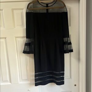 Elegant Black Dress with Sheer Accents